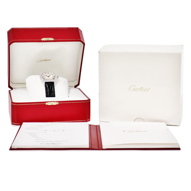 腕時計 カルティエ Cartier トーチュ LM WA503851 手巻き メンズ レディース K18WG無垢 純正ダイヤ トノウ ギヨシェ ローマン 青針