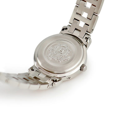 腕時計 エルメス HERMES クリッパー ナクレ CL4.221 クオーツ レディース ピンクゴールドGP×SS コンビ シェル アラビア デイト