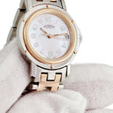 腕時計 エルメス HERMES クリッパー ナクレ CL4.221 クオーツ レディース ピンクゴールドGP×SS コンビ シェル アラビア デイト