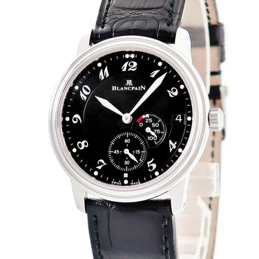 腕時計 ブランパン BLANCPAIN ニュークラシック パワーリザーブ 1106-1130-55 手巻き メンズ ブラック デイト スモセコ アラビア 夜光