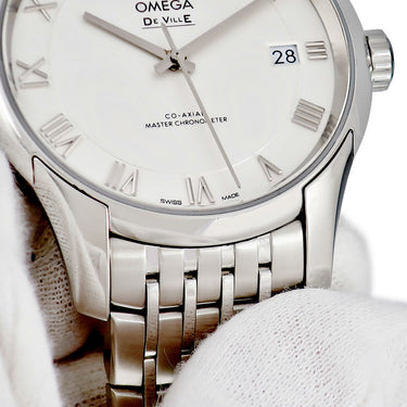 腕時計 オメガ OMEGA デ ヴィル アワービジョン コーアクシャル 433.10.41.21.02.001 自動巻き メンズ シルバー デイト ローマン