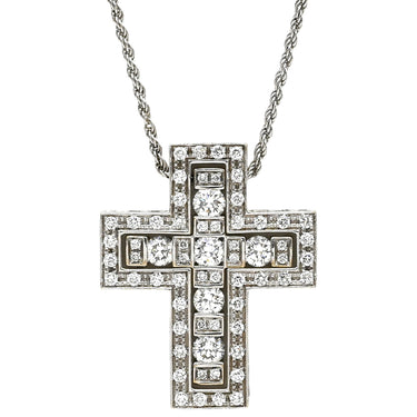 ダミアーニ DAMIANI ベルエポック M 90周年記念 20059661 ホワイトゴールド K18WG ダイヤモンド ネックレス ダイヤモンド 750 WG クロス 十字架 側面ダイヤ