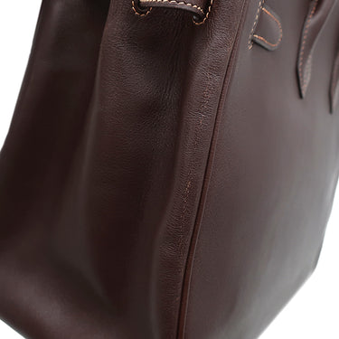 エルメス HERMES バーキン35 ブラウン系 ヴォーガリパ ハンドバッグ シルバー金具 茶 スターマーク