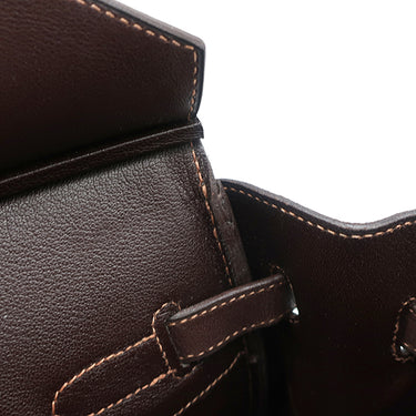 エルメス HERMES バーキン35 ブラウン系 ヴォーガリパ ハンドバッグ シルバー金具 茶 スターマーク