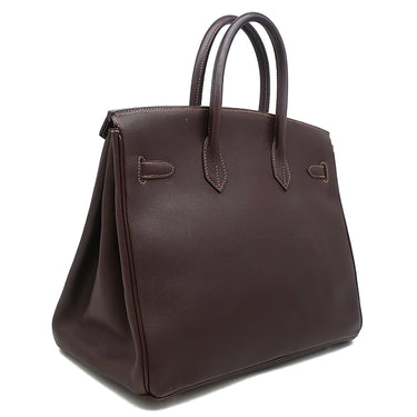 エルメス HERMES バーキン35 ブラウン系 ヴォーガリパ ハンドバッグ シルバー金具 茶 スターマーク