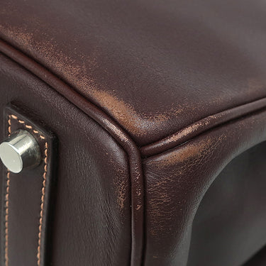 エルメス HERMES バーキン35 ブラウン系 ヴォーガリパ ハンドバッグ シルバー金具 茶 スターマーク