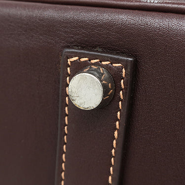 エルメス HERMES バーキン35 ブラウン系 ヴォーガリパ ハンドバッグ シルバー金具 茶 スターマーク