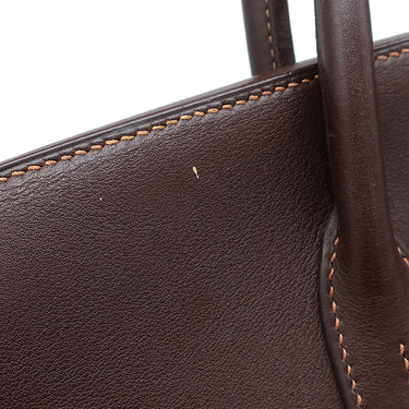 エルメス HERMES バーキン35 ブラウン系 ヴォーガリパ ハンドバッグ シルバー金具 茶 スターマーク