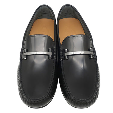 トッズ TODS シティ ゴンミーノ XXM76L0JM40AKTB999 ブラック カーフ 7 モカシン シルバー金具 黒 革靴 スリッポン