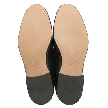 トッズ TODS ロゴ メタル XXM38K0JF20MG2B999 ブラック カーフ 7 ローファー シルバー金具 黒 革靴