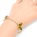 ヴァンクリーフアーペル Van Cleef & Arpels ラッキー アルハンブラ 4モチーフ VCARD79600 イエローゴールドXマルチカラー K18YG マラカイト マザーオブパール タイガーズアイ カーネリアン ブレスレット 赤 白 緑 茶 マルチストーン 18K 18金 750YG