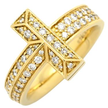 ティファニー Tiffany & Co Tワン ダイヤリング イエローゴールド K18YG ダイヤモンド リング 指輪 T&Co. Au750 18K Tコレクション 10.5号