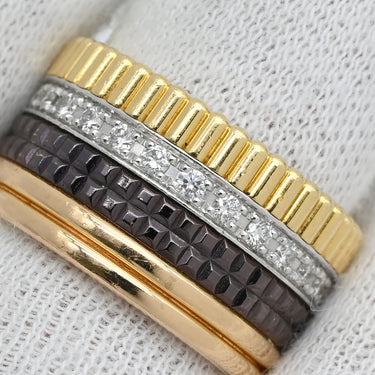 ブシュロン BOUCHERON キャトル クラシック ラージ JRG0062353 4カラー K18YG K18PG K18WG ブラウンPVD ダイヤモンド #T53 リング 指輪 ダイヤ Au750 グログラン クルドパリ ダブルゴドロン 13号