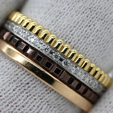 ブシュロン BOUCHERON キャトル クラシック スモール ダイヤ JRG00627 4カラー K18YG K18PG K18WG ブラウンPVD ダイヤモンド ＃55（JP15） リング 指輪 Au750 18K 18金 15号