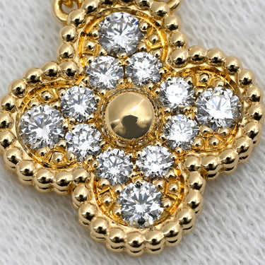 ヴァンクリーフアーペル Van Cleef & Arpels ヴィンテージアルハンブラ ペンダント VCARA45300 イエローゴールド K18YG ダイヤモンド ネックレス Van Cleef & Arpels Au750 K18 12Pダイヤ