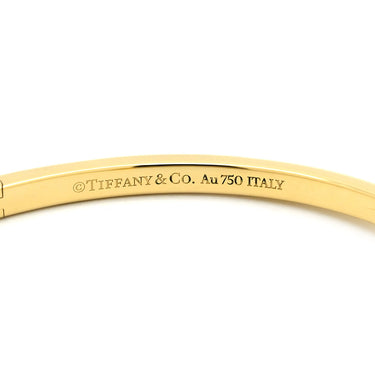ティファニー Tiffany & Co T ワン ナロー ヒンジ バングル ミディアム イエローゴールド K18YG ブレスレット Tiffany&Co. 750 18金 YG