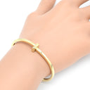 ティファニー Tiffany & Co T ワン ナロー ヒンジ バングル ミディアム イエローゴールド K18YG ブレスレット Tiffany&Co. 750 18金 YG