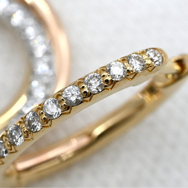 カルティエ Cartier トリニティ セミパヴェ B8301465 ホワイトゴールド×イエローゴールド×ピンクゴールド K18YG K18PG K18WG ダイヤモンド ピアス スリーカラー 3連 3重 ダイヤ K18YG×K18PG×K18WG ドロップ スイング