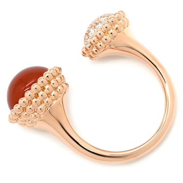 ヴァンクリーフアーペル Van Cleef & Arpels ペルレ クルール アントレ レ ドア VCARO9SV00 ローズゴールド K18PG ダイヤモンド カーネリアン #54(JP14) リング 指輪 ダイヤモンド カーネリアン 13号