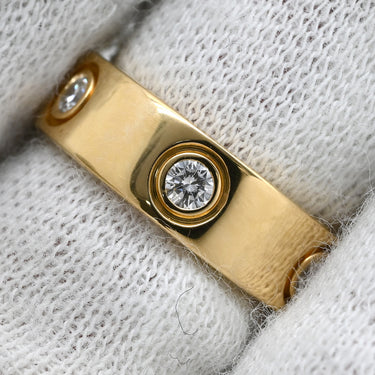 カルティエ Cartier ラブリング フルダイヤ イエローゴールド K18YG ダイヤモンド #49（JP9） リング 指輪 LOVE Ring イエローゴールド YG Au750 18K 18金 6P 6石 6粒 9.5号