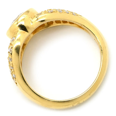 ブシュロン BOUCHERON ダイヤ JAS00007 イエローゴールド K18YG ダイヤモンド リング 指輪 Au750 18K 18金 パヴェ スプリットシャンク ボリュームリング 12号