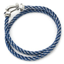 フレッド FRED フォース10 ラージモデル LM ブルージーン×ホワイトゴールド K18WG サファイア ステンレスケーブル ブレスレット ホワイトゴールド WG Au750 18K 18金 ブルージーン ブルーサファイア 二重 2連