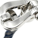 フレッド FRED フォース10 ラージモデル LM ブルージーン×ホワイトゴールド K18WG サファイア ステンレスケーブル ブレスレット ホワイトゴールド WG Au750 18K 18金 ブルージーン ブルーサファイア 二重 2連