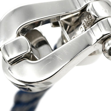 フレッド FRED フォース10 ラージモデル LM ブルージーン×ホワイトゴールド K18WG サファイア ステンレスケーブル ブレスレット ホワイトゴールド WG Au750 18K 18金 ブルージーン ブルーサファイア 二重 2連