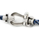 フレッド FRED フォース10 ラージモデル LM ブルージーン×ホワイトゴールド K18WG サファイア ステンレスケーブル ブレスレット ホワイトゴールド WG Au750 18K 18金 ブルージーン ブルーサファイア 二重 2連