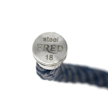 フレッド FRED フォース10 ラージモデル LM ブルージーン×ホワイトゴールド K18WG サファイア ステンレスケーブル ブレスレット ホワイトゴールド WG Au750 18K 18金 ブルージーン ブルーサファイア 二重 2連