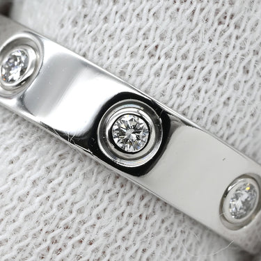 カルティエ Cartier ラブリング フルダイヤ ホワイトゴールド K18WG ダイヤモンド #48 リング 指輪 ミニラブ LOVE Ring ホワイトゴールド WG Au750 18K 18金 8P 8石 8粒 8号