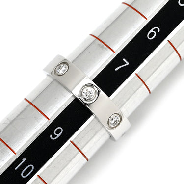 カルティエ Cartier ラブリング フルダイヤ ホワイトゴールド K18WG ダイヤモンド #48 リング 指輪 ミニラブ LOVE Ring ホワイトゴールド WG Au750 18K 18金 8P 8石 8粒 8号