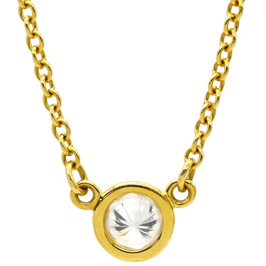 ティファニー Tiffany & Co バイザヤード シングルダイヤモンド ペンダント イエローゴールド K18YG ダイヤモンド ネックレス Au750 T&Co. 1石 1P エルサペレッティ