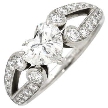 カルティエ Cartier バレリーナ ソリテール ハート ダイヤモンド プラチナシルバー Pt950 ダイヤモンド リング 指輪 PT ハートブリリアント 11号