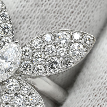 グラフ GRAFF ミニパヴェ バタフライ ダイヤモンド ホワイトゴールド K18WG ダイヤモンド リング 指輪 GRAFF ホワイトゴールド K18WG 蝶 マーキスカット 5.5号