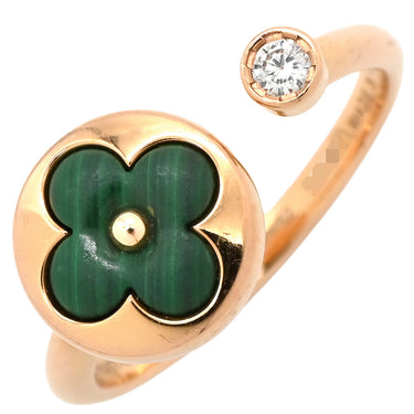 ルイヴィトン LOUIS VUITTON サンブロッサム ミニ Q9S80A ピンクゴールド×グリーン K18PG ダイヤモンド マラカイト #52(JP12) リング 指輪 1Pダイヤ AU750 18K マラカイト フラワー 花 グリーン 9.5号