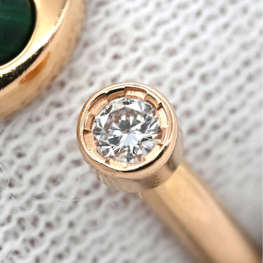 ルイヴィトン LOUIS VUITTON サンブロッサム ミニ Q9S80A ピンクゴールド×グリーン K18PG ダイヤモンド マラカイト #52(JP12) リング 指輪 1Pダイヤ AU750 18K マラカイト フラワー 花 グリーン 9.5号