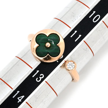 ルイヴィトン LOUIS VUITTON サンブロッサム ミニ Q9S80A ピンクゴールド×グリーン K18PG ダイヤモンド マラカイト #52(JP12) リング 指輪 1Pダイヤ AU750 18K マラカイト フラワー 花 グリーン 9.5号