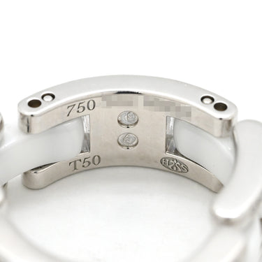 シャネル CHANEL ウルトラ コレクション MM ダイヤリング ホワイト×ホワイトゴールド K18WG セラミック ダイヤモンド T50(JP10) リング 指輪 白 WG Au750 18K 18金 10号