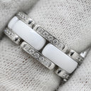 シャネル CHANEL ウルトラ コレクション MM ダイヤリング ホワイト×ホワイトゴールド K18WG セラミック ダイヤモンド T50(JP10) リング 指輪 白 WG Au750 18K 18金 10号