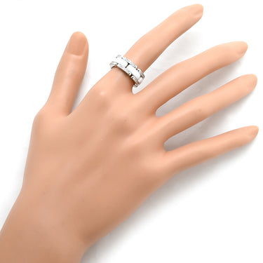 シャネル CHANEL ウルトラ コレクション MM ダイヤリング ホワイト×ホワイトゴールド K18WG セラミック ダイヤモンド T50(JP10) リング 指輪 白 WG Au750 18K 18金 10号