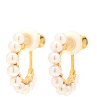 TASAKI TASAKI パール パールホワイト×イエローゴールド K18YG パール イヤリング 750YG Au750 フープ風 小粒パール 9粒