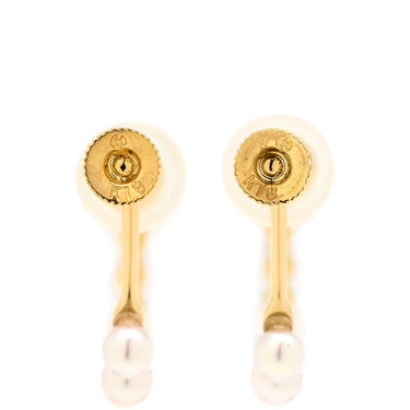 TASAKI TASAKI パール パールホワイト×イエローゴールド K18YG パール イヤリング 750YG Au750 フープ風 小粒パール 9粒