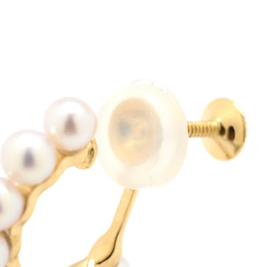 TASAKI TASAKI パール パールホワイト×イエローゴールド K18YG パール イヤリング 750YG Au750 フープ風 小粒パール 9粒