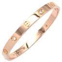 カルティエ Cartier LOVE ラブブレス ピンクゴールド K18PG ダイヤモンド #17 ブレスレット ピンクゴールド PG Au750 18K 18金 ハーフダイヤ 4P 4石 4粒 旧型