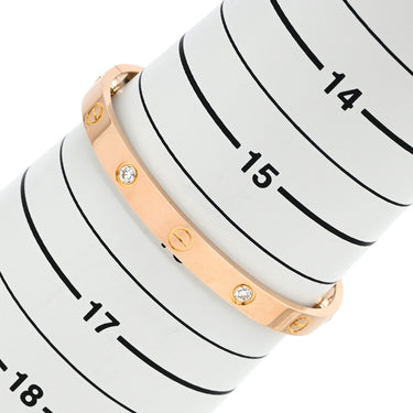 カルティエ Cartier LOVE ラブブレス ピンクゴールド K18PG ダイヤモンド #17 ブレスレット ピンクゴールド PG Au750 18K 18金 ハーフダイヤ 4P 4石 4粒 旧型