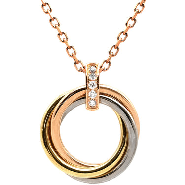 カルティエ Cartier トリニティ ペンダント イエローゴールドXピンクゴールドXホワイトゴールド K18PG K18YG K18WG ダイヤモンド ネックレス 3カラー 18金 750 3連 5Pダイヤモンド