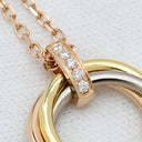 カルティエ Cartier トリニティ ペンダント イエローゴールドXピンクゴールドXホワイトゴールド K18PG K18YG K18WG ダイヤモンド ネックレス 3カラー 18金 750 3連 5Pダイヤモンド