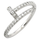 カルティエ Cartier ジュストアンクル SMリング ダイヤ ホワイトゴールド K18WG ダイヤモンド #52(JP12) リング 指輪 Au750 WG スモール セミパヴェ