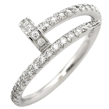 カルティエ Cartier ジュストアンクル SMリング ダイヤ ホワイトゴールド K18WG ダイヤモンド #52(JP12) リング 指輪 Au750 WG スモール セミパヴェ